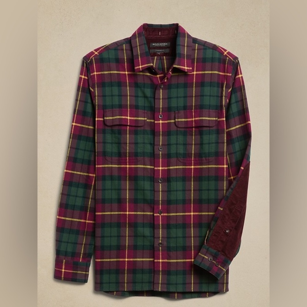 Banana Republic Flannel Shirt Jacket Shacket Men's Plaid Shirt M